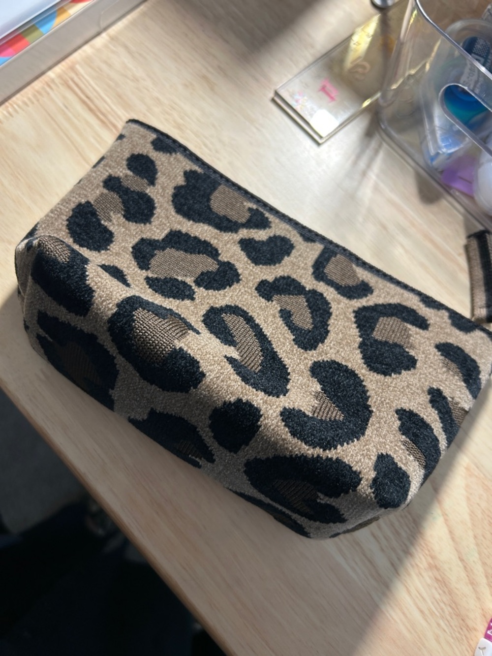Rothy’s Leopard Print Zip Pouch - Black & Tan